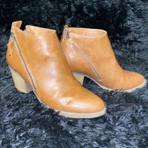 Brown Zip Up Booties